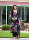 Floral Printed V-Neck Mirror Work Kurta With Trouser And Dupatta