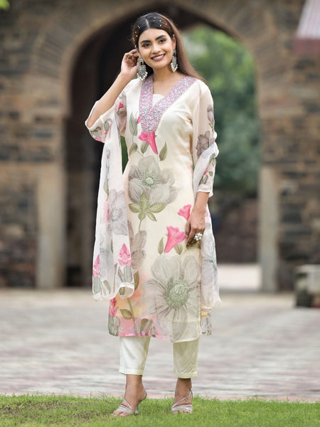 Georgette Kurta and Pant & Dupatta Set – by QueenVastra