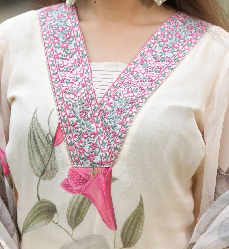 Georgette Kurta and Pant & Dupatta Set – by QueenVastra
