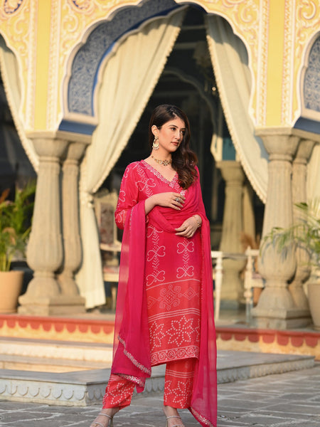 Ethereal Elegance – Silk Kurta Set with Attached Dupatta– by QueenVastra