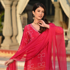 Ethereal Elegance – Silk Kurta Set with Attached Dupatta– by QueenVastra