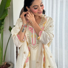 The QueenVastra Experience: Soft Chinnon Silk Kurti Set– by QueenVastra