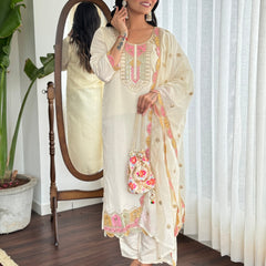 The QueenVastra Experience: Soft Chinnon Silk Kurti Set– by QueenVastra