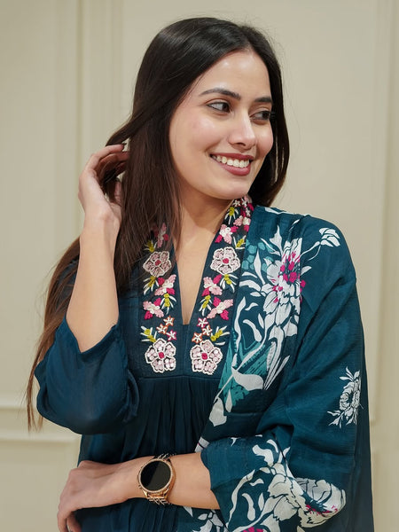 Flow With Grace – Anarkali Kurti Set by QueenVastra