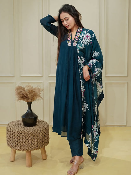 Flow With Grace – Anarkali Kurti Set by QueenVastra