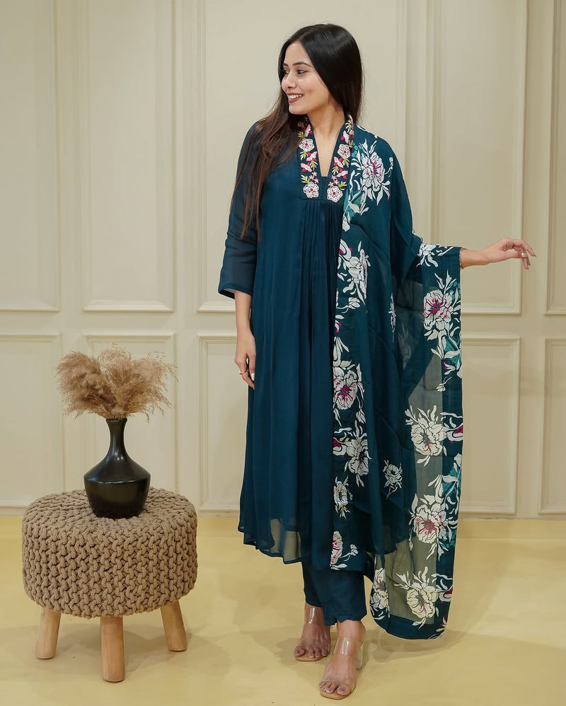 Flow With Grace – Anarkali Kurti Set by QueenVastra