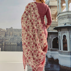 Maroon Silk Kurta Set with Embroidery & Dupatta– by QueenVastra
