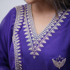 Noor – Embroidered Gown Set in Chanderi– by QueenVastra