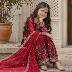 Premium Beautiful Kids Top Sharara And Dupatta Set
