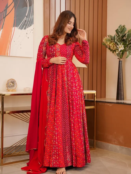PRINT IN MASLIN FULL FLAIR WITH 18 KALI PATTERN AND CANVAS PATTA WITH DUPPTA SET READY TO WEAR DKB -8