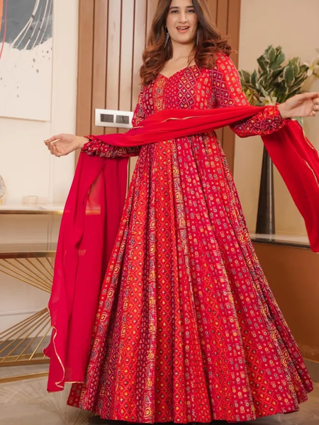 PRINT IN MASLIN FULL FLAIR WITH 18 KALI PATTERN AND CANVAS PATTA WITH DUPPTA SET READY TO WEAR DKB -8