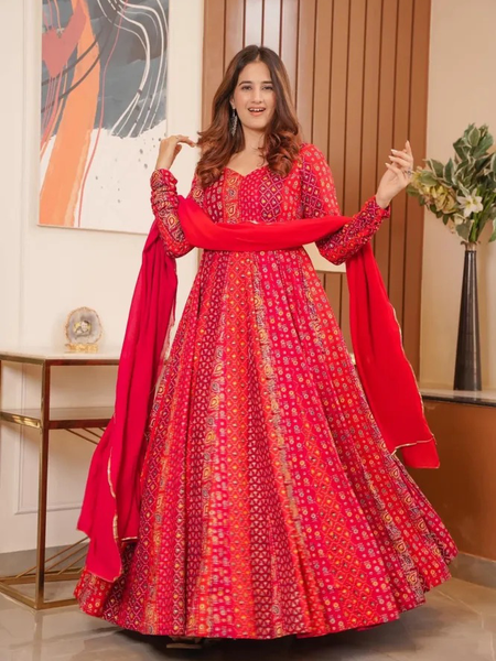 PRINT IN MASLIN FULL FLAIR WITH 18 KALI PATTERN AND CANVAS PATTA WITH DUPPTA SET READY TO WEAR DKB -8
