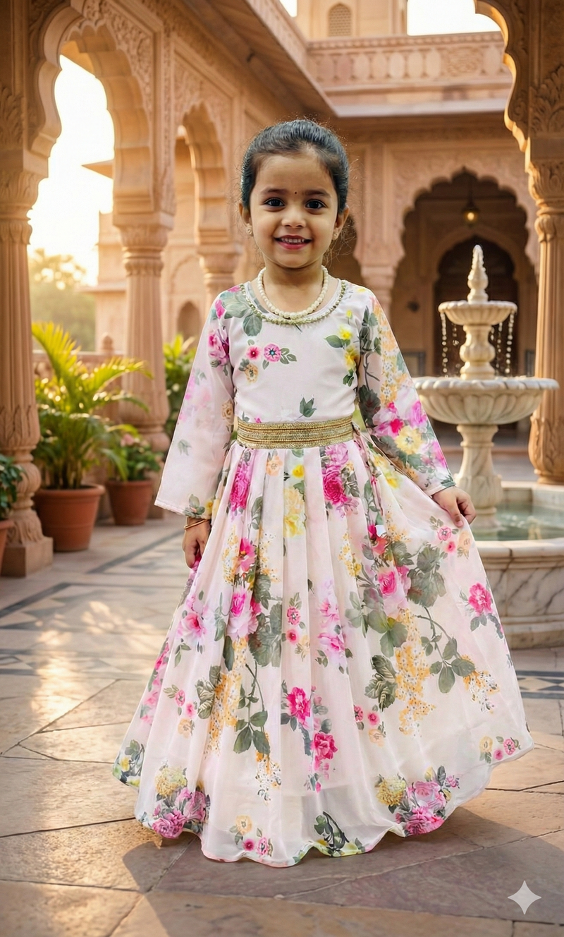 Heavy Fox Georgette Digital Print Gownn OC-142