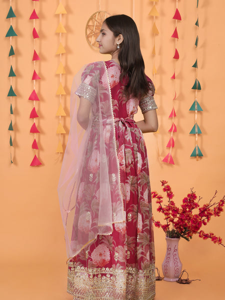 New Designer Heavy Fox Georgette Gownn OC-152 Maroon