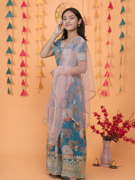 New Designer Heavy Fox Georgette Gownn OC-152 Blue