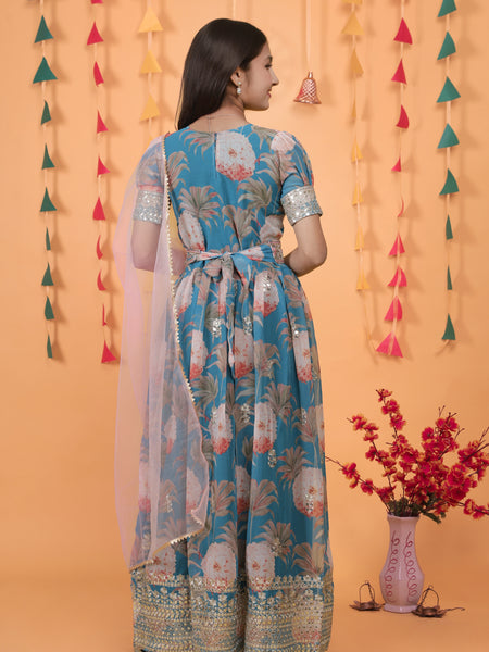 New Designer Heavy Fox Georgette Gownn OC-152 Blue