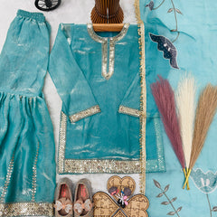 Premium Beautiful Kids Top Sharara And Dupatta Set