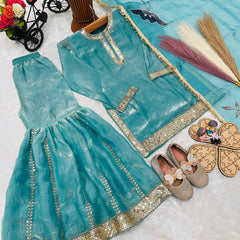 Premium Beautiful Kids Top Sharara And Dupatta Set
