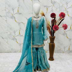 Premium Beautiful Kids Top Sharara And Dupatta Set