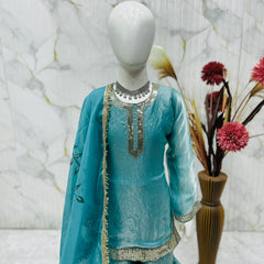 Premium Beautiful Kids Top Sharara And Dupatta Set