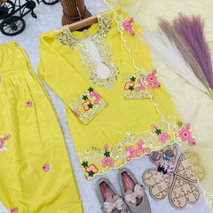 Premium Trending Kids Top Salwar And Dupatta Set