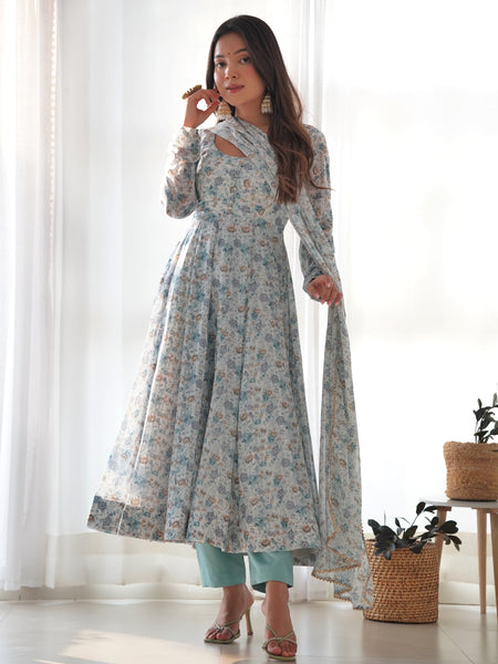 PURE SOFT ORGANZA ANARKALI SUIT SET WITH FULLY STITCHED DKB-262