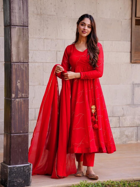 Blooming Red Coloured Suit