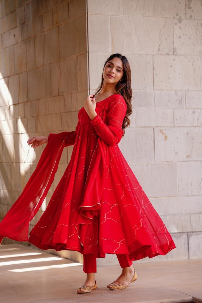 Blooming Red Coloured Suit