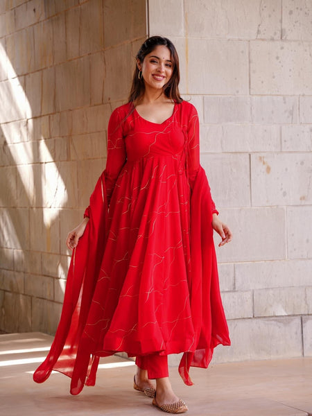 Blooming Red Coloured Suit