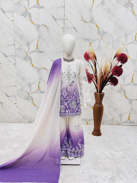 Premium Beautiful Kids Top Palazzo And Dupatta Set