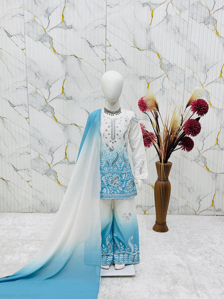 Premium Beautiful Kids Top Palazzo And Dupatta Set