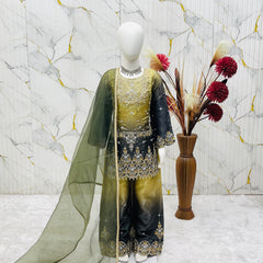 Trending Launching New Đěsigner Party Wear Look Top Palazzo& Dupatta Set
