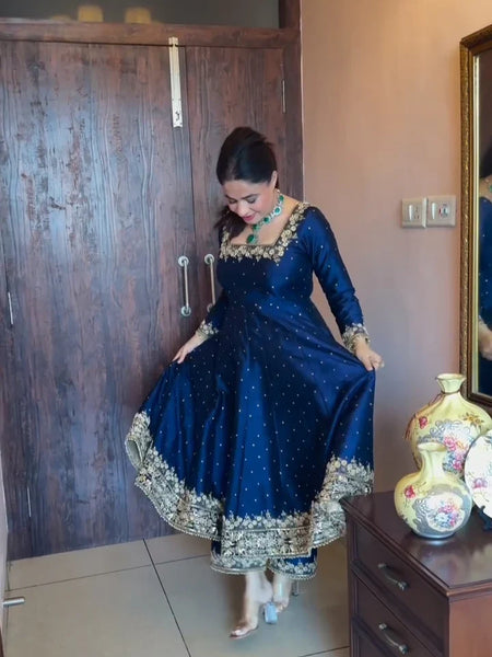 Prachi's' Blue Havy Vichitra Royal Elegant Suit Set
