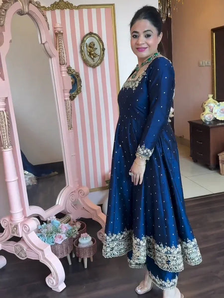 Prachi's' Blue Havy Vichitra Royal Elegant Suit Set