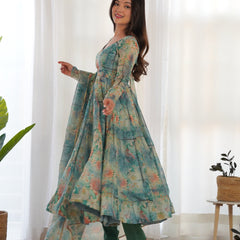PURE SOFT ORGANZA ANARKALI SUIT SET WITH FULLY STITCHED DKB-266