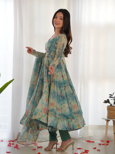 PURE SOFT ORGANZA ANARKALI SUIT SET WITH FULLY STITCHED DKB-266