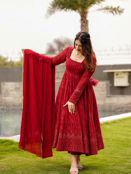 Manyata Premium Quality Mehrooni Red Suit Set