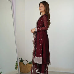 MAROON COLOR PREMIUM QUALITY SUIT SET DT -273