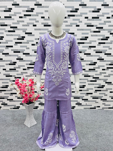 New Designer Heavy Rayon Cottonn Top-Shararaa OC-140 parpal