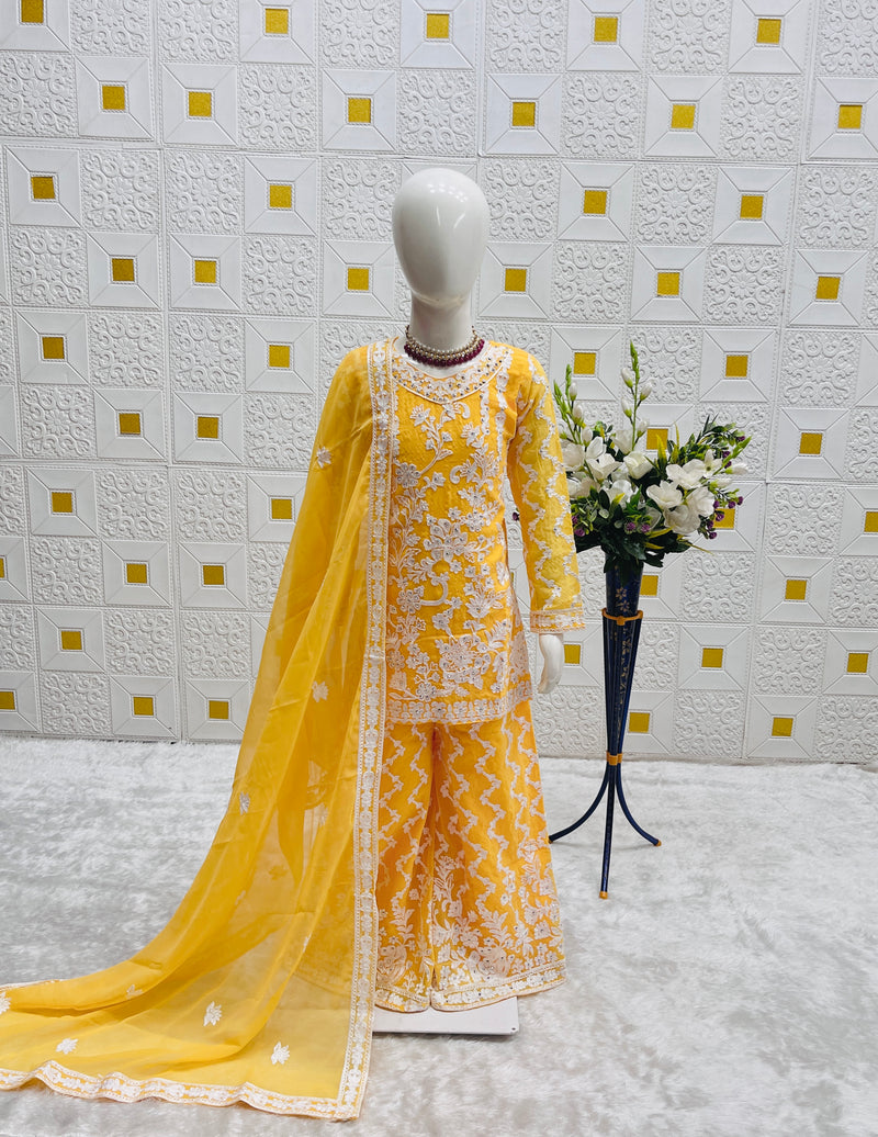 DESIGNER WEAR TOP WITH SHARARA AND DUPATTA SET READY TO WEAR COLLECTION OC-216