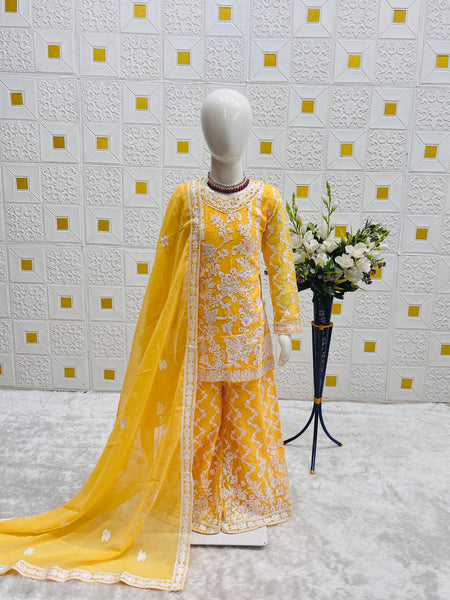 DESIGNER WEAR TOP WITH SHARARA AND DUPATTA SET READY TO WEAR COLLECTION OC-216