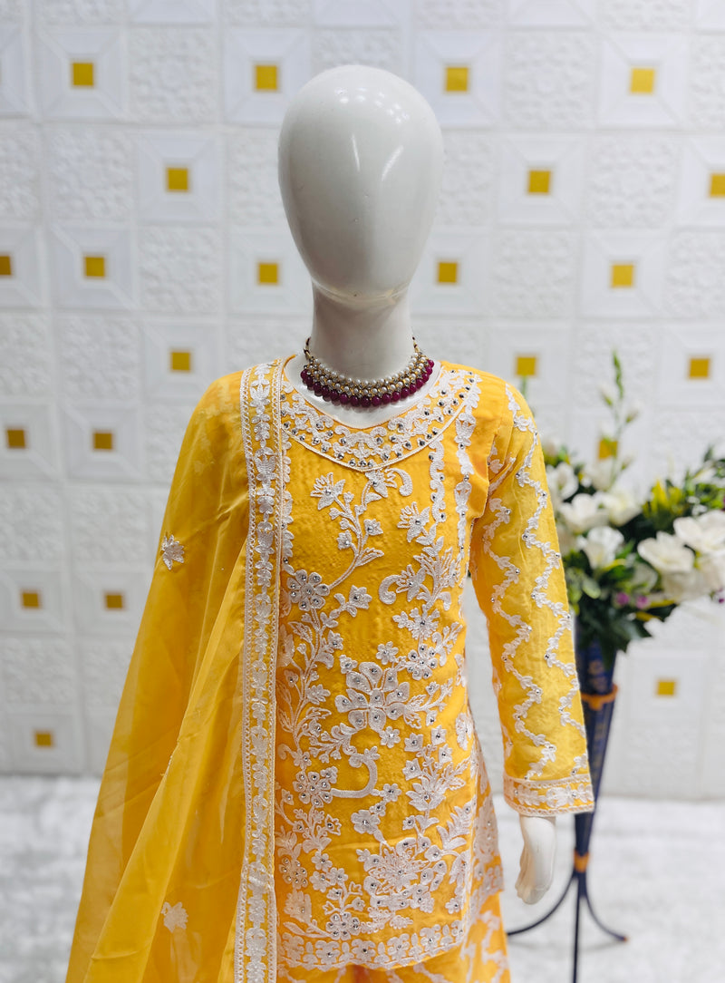 DESIGNER WEAR TOP WITH SHARARA AND DUPATTA SET READY TO WEAR COLLECTION OC-216