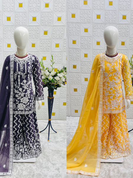 DESIGNER WEAR TOP WITH SHARARA AND DUPATTA SET READY TO WEAR COLLECTION OC-216