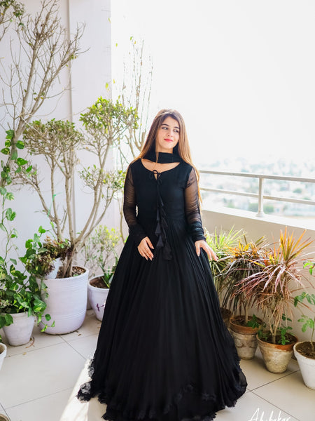 MAXI LONG FLAIR WITH LESS BORDER SET WITH DUPATTA SET. AY-114