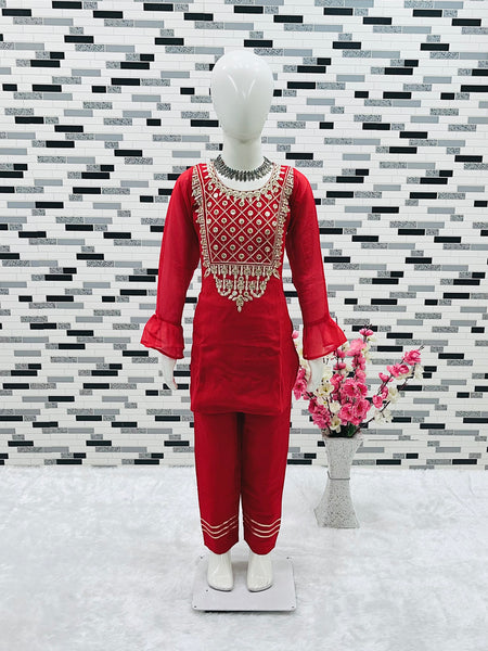 New Designer Heavy Fox Georgettee Embroidery Work Top And Bottomm OC-162