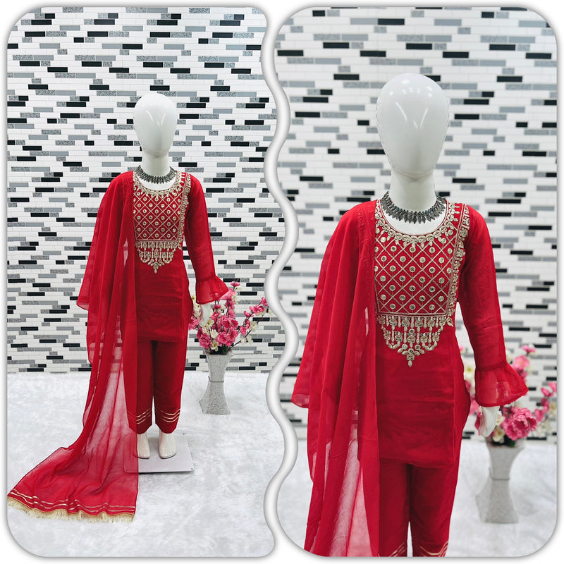 New Designer Heavy Fox Georgettee Embroidery Work Top And Bottomm OC-162