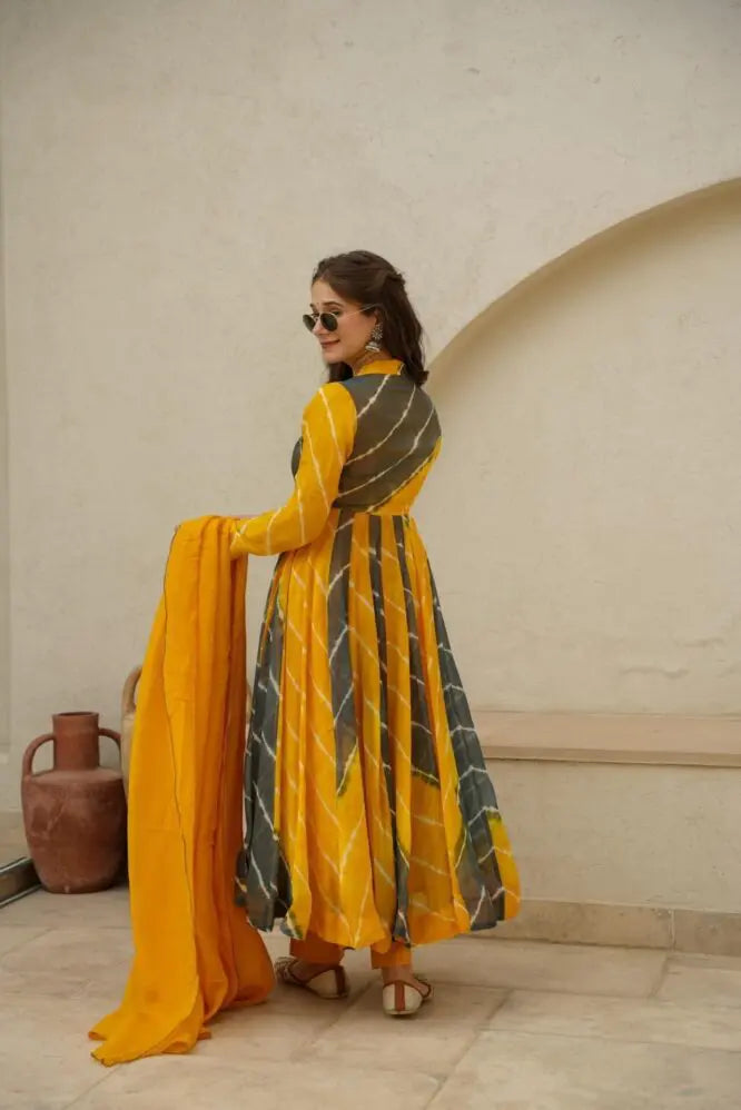 Mustard And Black Suit