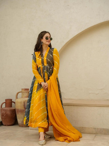 Mustard And Black Suit