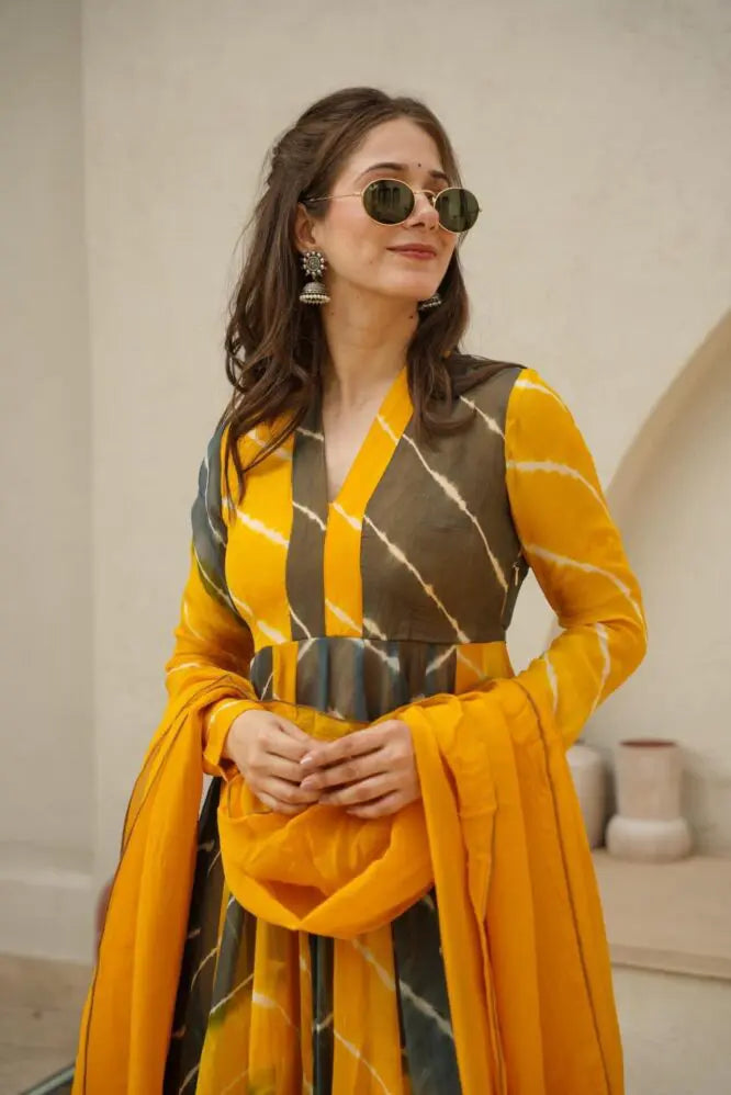 Mustard And Black Suit