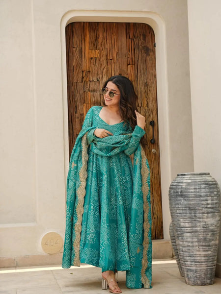 Magic Green Coloured Anarkali Suit